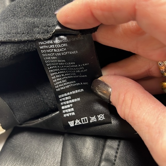 Free People | We The Free NWOT Faux Leather High Rise Split Flare Hem Pants 31 - Picture 10 of 11